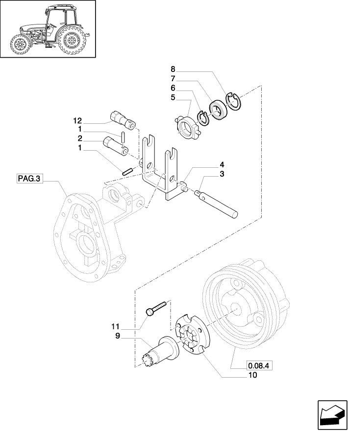 1.80.1/06(04) (VAR.812-819) FRONT PTO LIFT - COUPLING FORK