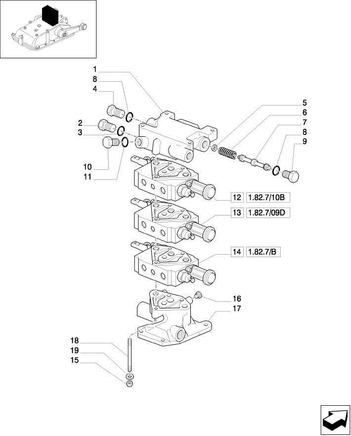 1.82.7/10(04) (VAR.164) 3 REMOTE VALVES FOR EDC (1 STD+1 W/FL.+1 W/FL.) - CONTROL VALVES - D5484