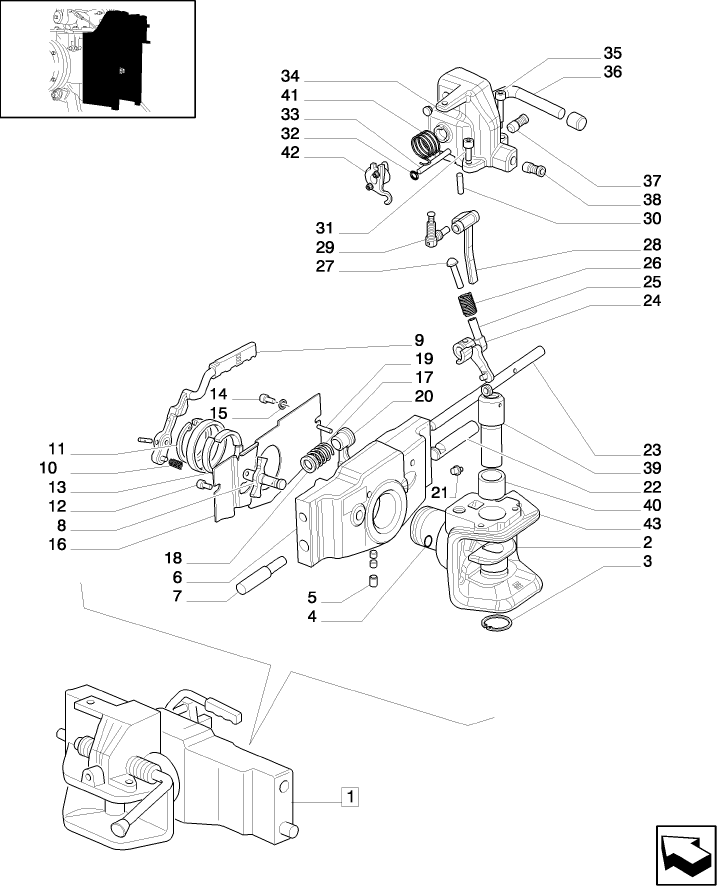 1.89.3/01B (VAR.216) SWIVEL HOOK FOR EEC, VERTICAL ADJUST SLIDING (GERMANY) - PARTS - W/CAB - D5625