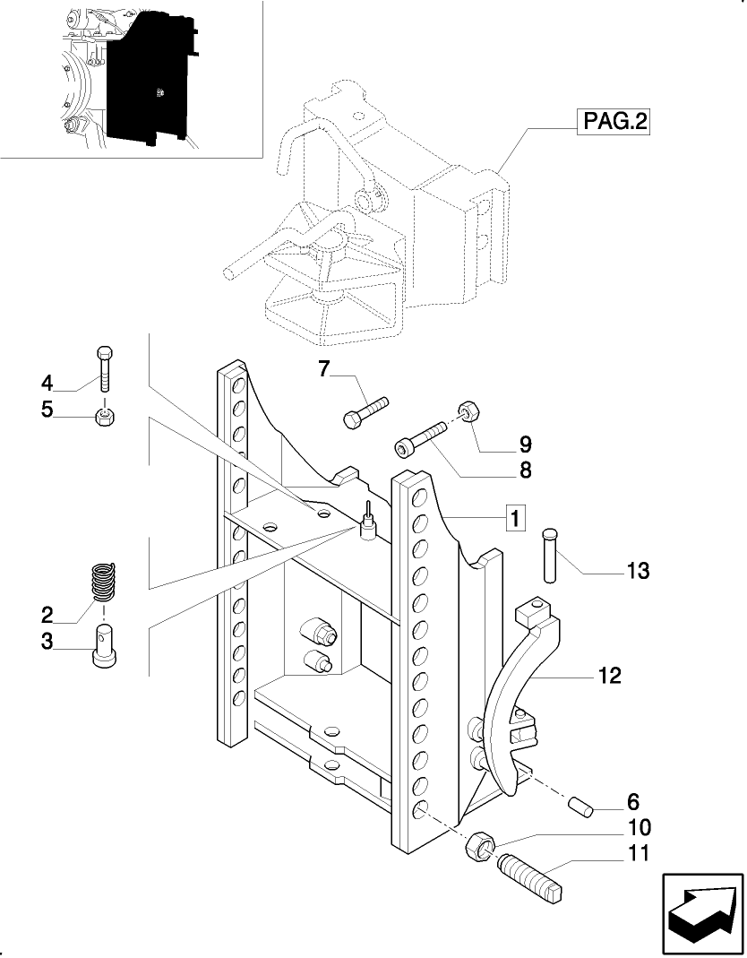 1.89.0/ 3(01) (VAR.897) SWIVEL HOOK FOR EEC, VERTICAL ADJUST SLIDING