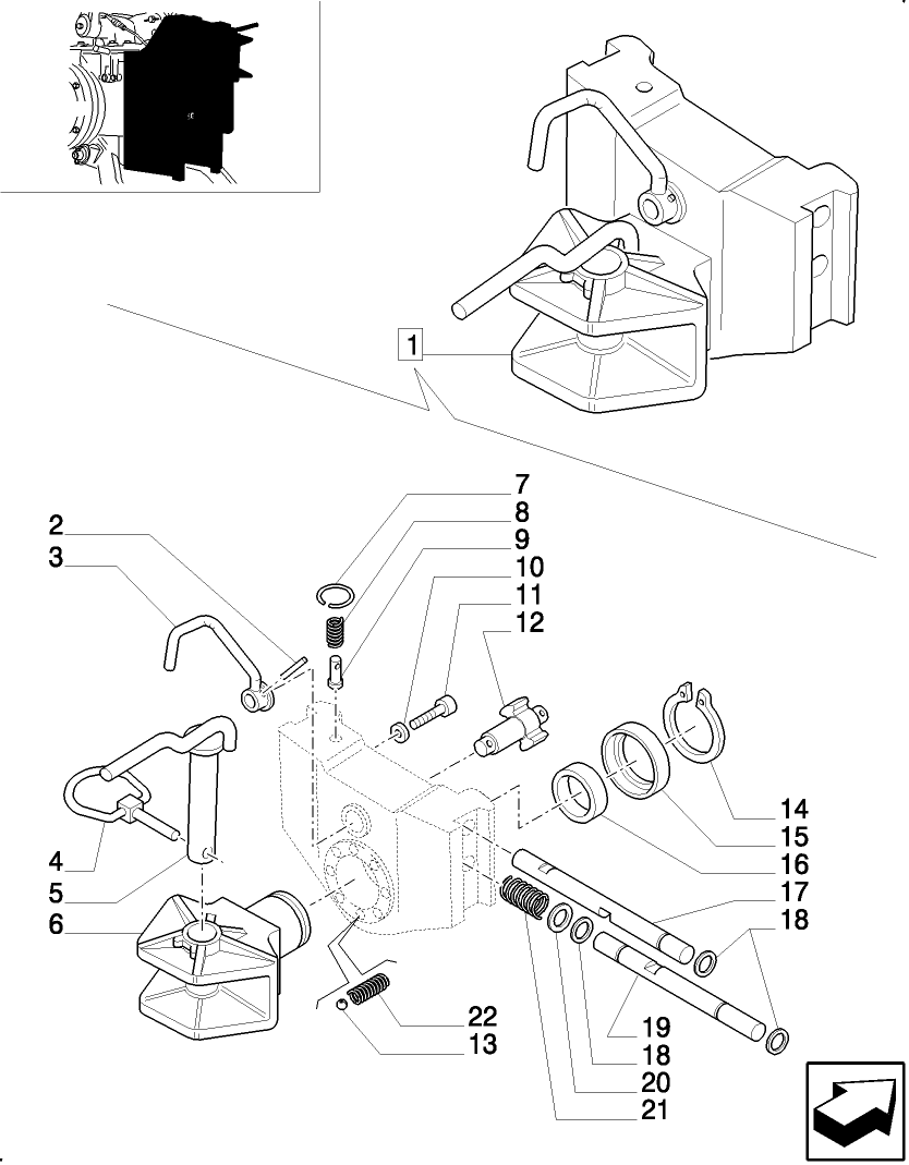 1.89.0/ 3(02) (VAR.897) SWIVEL HOOK FOR EEC, VERTICAL ADJUST SLIDING