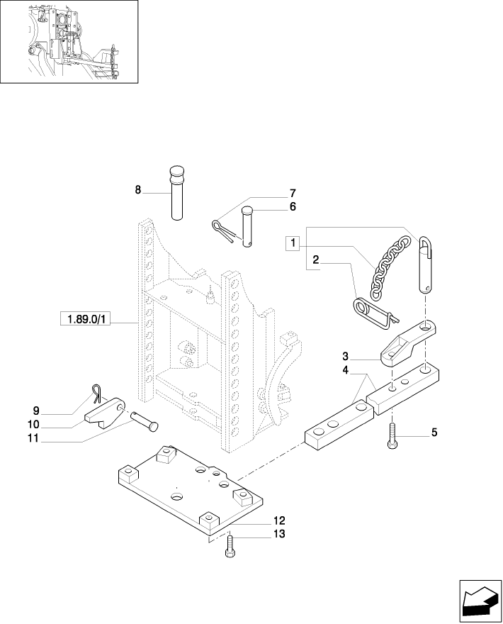 1.89.0/ 5 (VAR.913) TOW-BAR CATEGORY "A" (ITALY) 29MM.