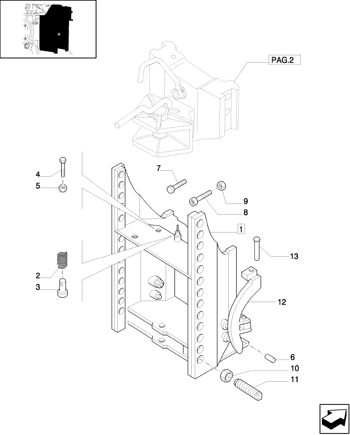 1.89.0/04(01) (VAR.897) SWIVEL HOOK FOR EEC, VERTICAL ADJUST SLIDING