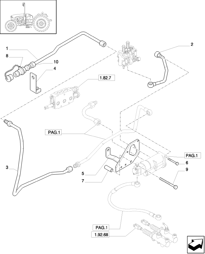 1.82.713/ 1(02) (VAR.370/1) TRAILER BRAKE VALVE FOR FRONT CONTROL VALVES.