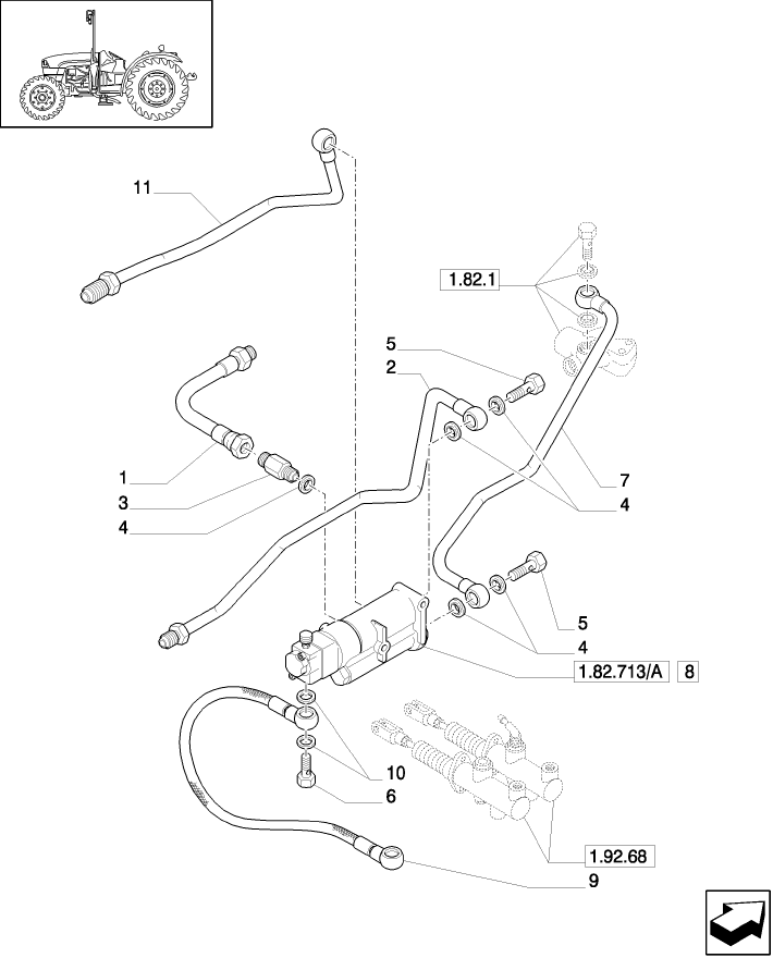 1.82.713/ 2(01) (VAR.371) TRAILER BRAKE VALVE FOR REAR CONTROL VALVES.