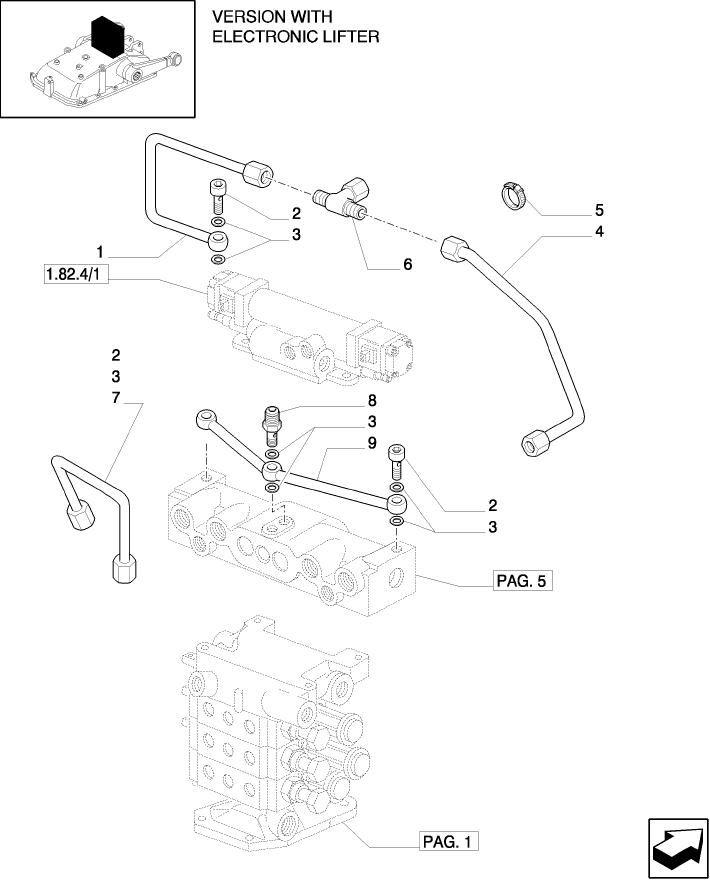 1.82.7/10(04) (VAR.949/1) IMPL. CONN. W/ QUICK-FIT COUPLERS, HYDR STABILIZERS, RH HYDR ADJ, 3 CTRL VALVES