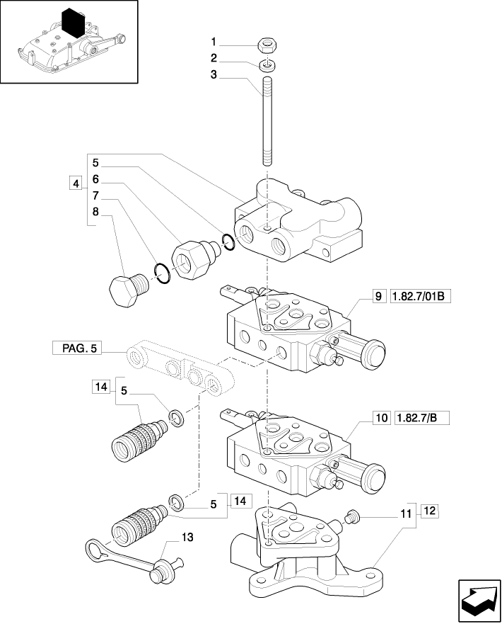 1.82.7/01(06) (VAR.108) 2 REAR REMOTE VALVES - CONTROL VALVES - D5484