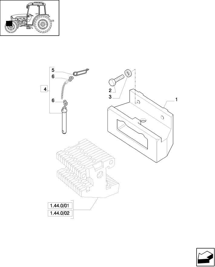 710225290 (DIA KIT) FRONT WEIGHT CARRIER ( 60 KG.)