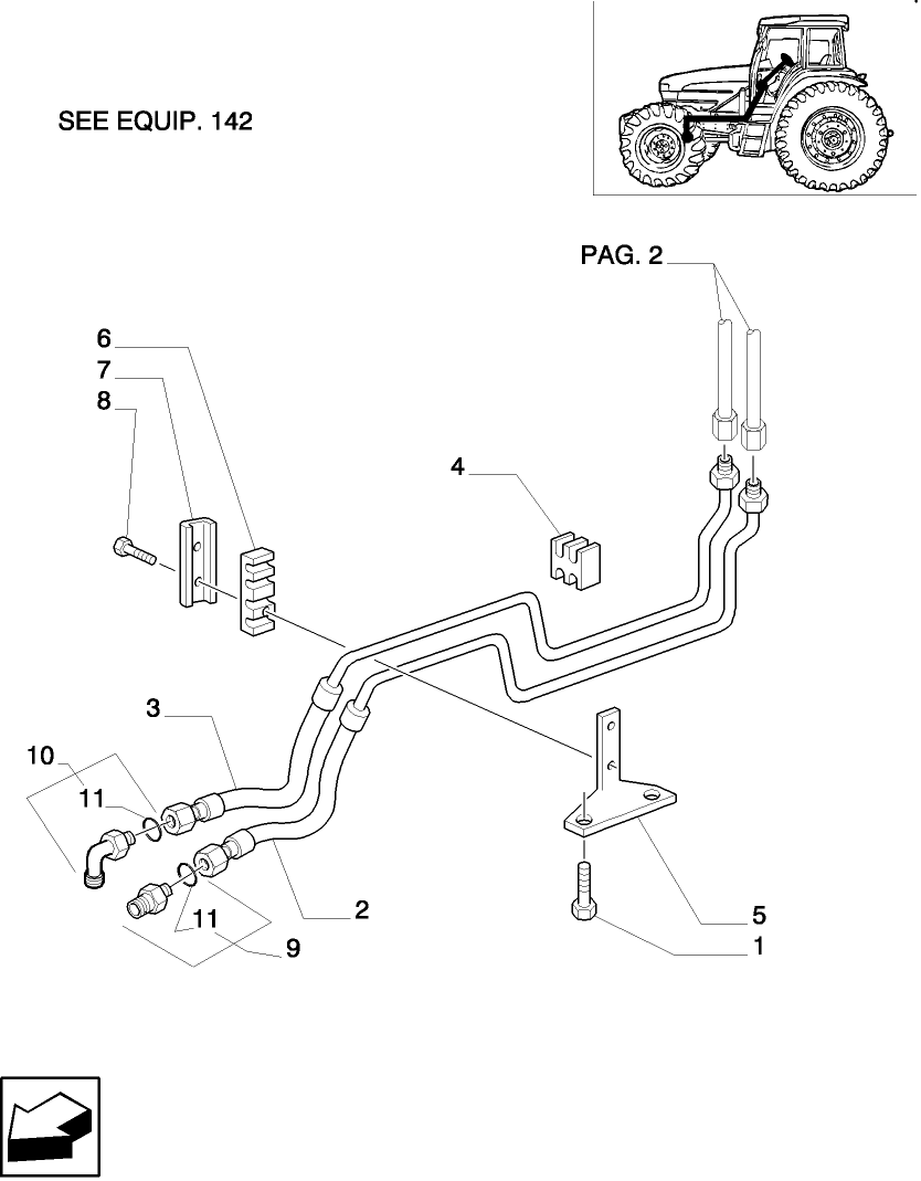 1.42.0/ 1(01) SERVO-ASSISTED STEERING HYDRAULIC SYSTEM (W/CAB - 2WD)