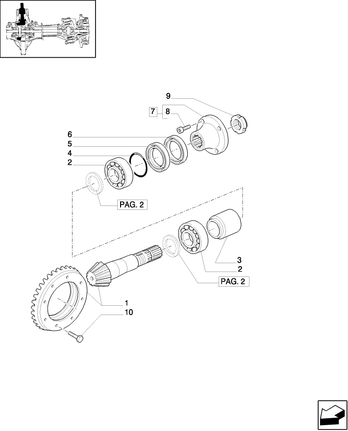 1.40.2/06(01) (VAR.301/1-358/1) 4WD FRONT AXLE WITH SUSPENSIONS AND TERRALOCK - BEVEL GEAR PAIR