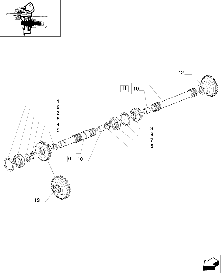 1.80.1/03(01) (VAR.549) SYNCHRO POWER TAKE-OFF - SHAFTS AND GEARS