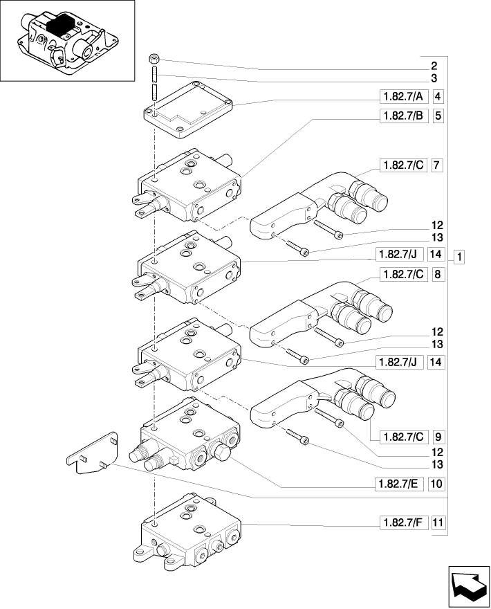 1.82.7/46(02) (VAR.012) 3 REMOTES(1NC+2CONFIG) FOR FIXED DISPLACEMENT PUMP FOR EDC AND RELEVANT PARTS