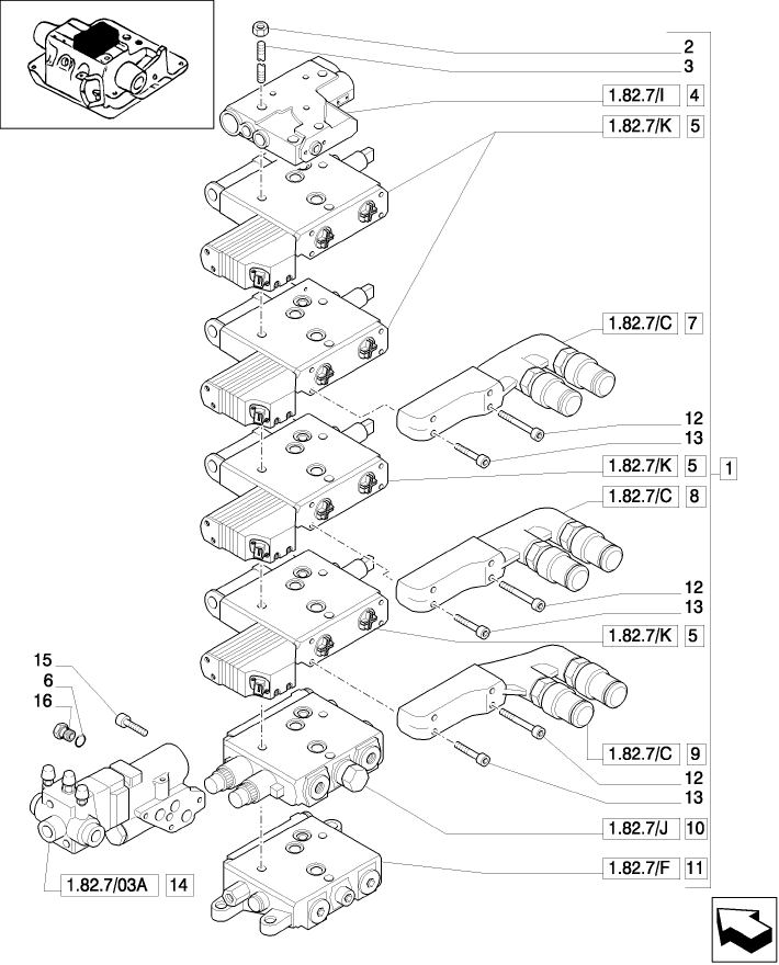 1.82.7/28(05) (VAR.376) 4 CCLS (EDC) ELECTRONIC CONTROL VALVES WITH TRAILER BRAKE VALVE AND ASSOCIATED PARTS - D5504