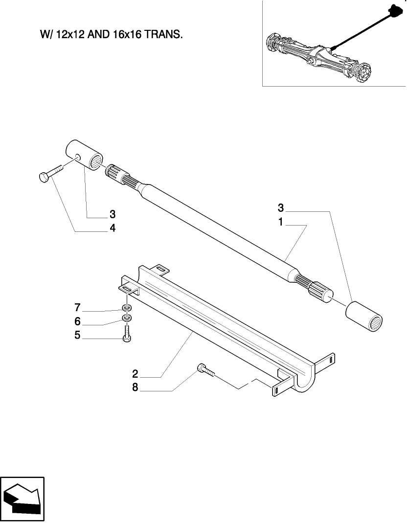 1.38.5(02) PROPELLER SHAFT (W/CAB OR PLATFORM - 4WD)