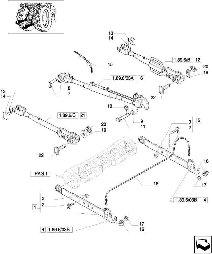 1.89.6/03(02) (VAR.597) 2 AUX. RAMS W/EDC AND 3 REMOTES FOR HD REAR AXLE - TOOLING CONNECTION UNIT