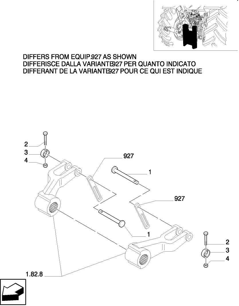 927/ 2 AUTOMATIC PICK UP HITCH & SWINGING DRAWBAR (WITH  2 ASSIST RAM)