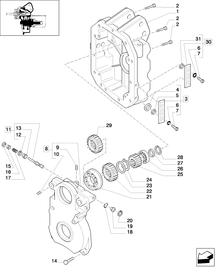 1.80.1/02(01) (VAR.817) POWER TAKE-OFF 540/750/1000 RPM - COVER AND RELATED PARTS