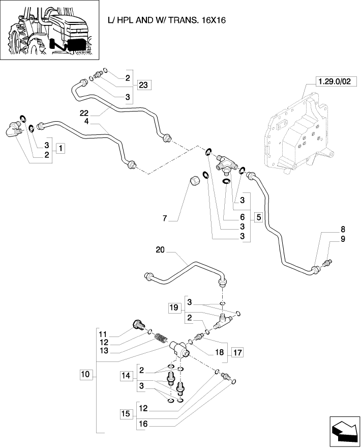 1.29.7/05(01) (VAR.831/1) CCLS WITH 2 MECHANICAL CONTROL VALVE - GEARBOX LUBRICATION PIPING