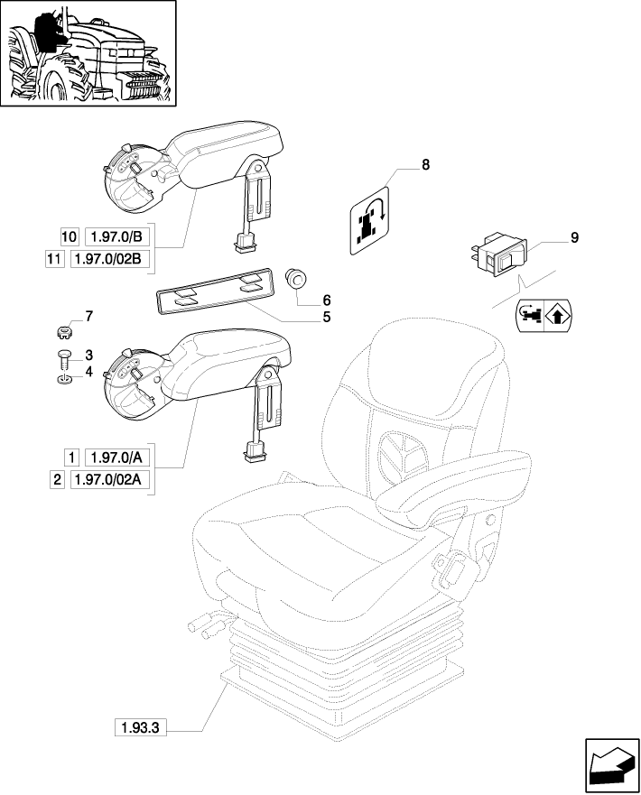 1.97.0/03 (VAR.341-527) ) HEADLAND TURN SYSTEM FOR 50KM/H - ELECTRONIC LIFT CONTROL