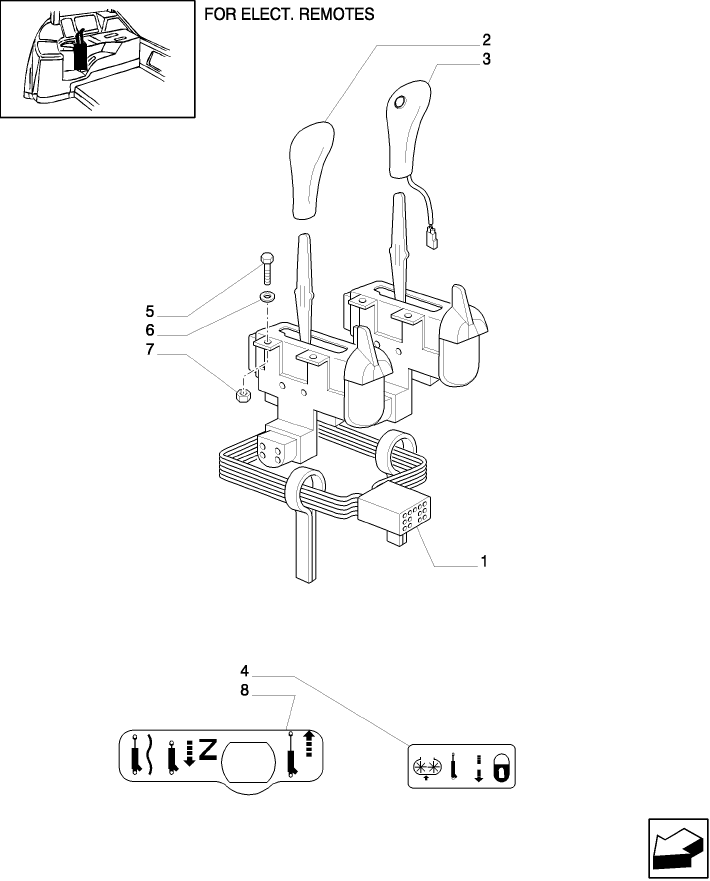 1.96.2/20 (VAR.484) RIGHT-HAND TIE ROD AND ADJUSTABLE HYDRAULIC STRUT - CONTROL VALVE CONTROLS