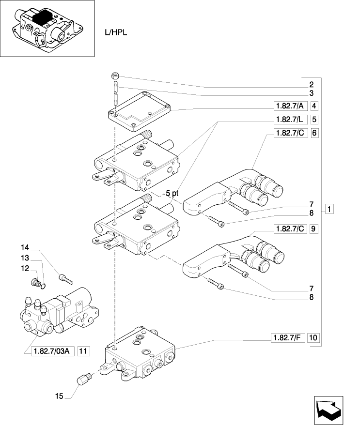 1.82.7/37(05) (VAR.831-831/1) CCLS WITH 2 MECHANICAL CONTROL VALVE - CONTROL VALVE & RELATED PARTS - D5504