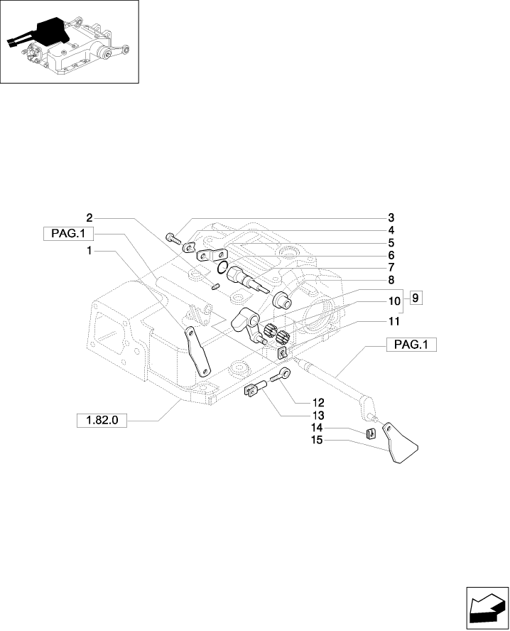 1.82.5/01(03) (VAR.061-062-072-783) SUPPLEMENTARY CYLINDERS - LIFT CONTROL PARTS