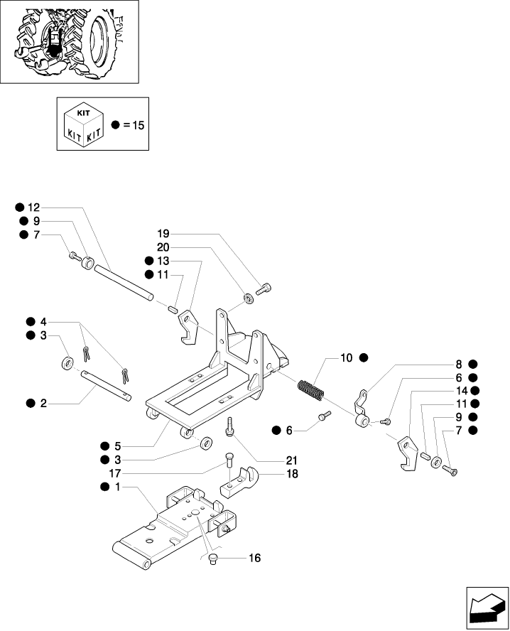 1.89.3(01) (VAR.569) AUTOMATIC HITCH - (WITH 1 ADDITIONAL JACK) - TOW HOOK