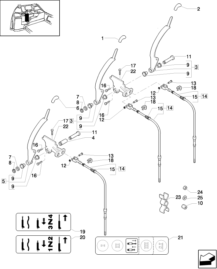 1.96.2/04 (VAR.597) 2 AUX. RAMS W/EDC AND 3 REMOTES FOR HD REAR AXLE - CONTROL VALVE CONTROL