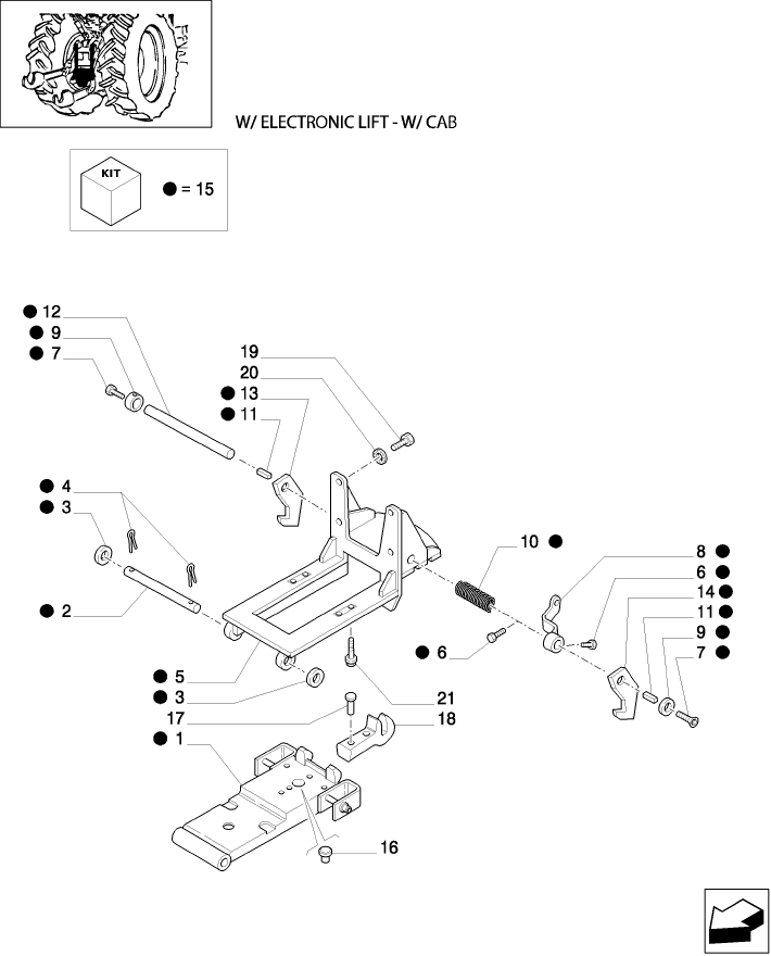 1.89.3/02(01) (VAR.929) AUTOMATIC HITCH - (WITH 2 ADDITIONAL JACKS) - TOW HOOK