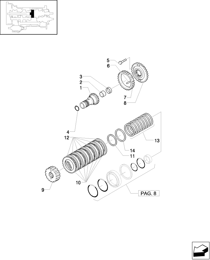 1.28.1/03(07) (VAR.129) 16X16 (SPS) GEARBOX - GEARBOX DRIVEN SHAFT AND CLUTCH PLATES