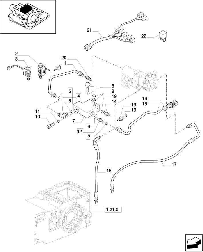 1.82.7/30(03) (VAR.378) 4 CCLS (EDC) ELECTRONIC CONTROL VALVES WITH TRAILER BRAKE VALVE (ITALY) - VALVE PIPES