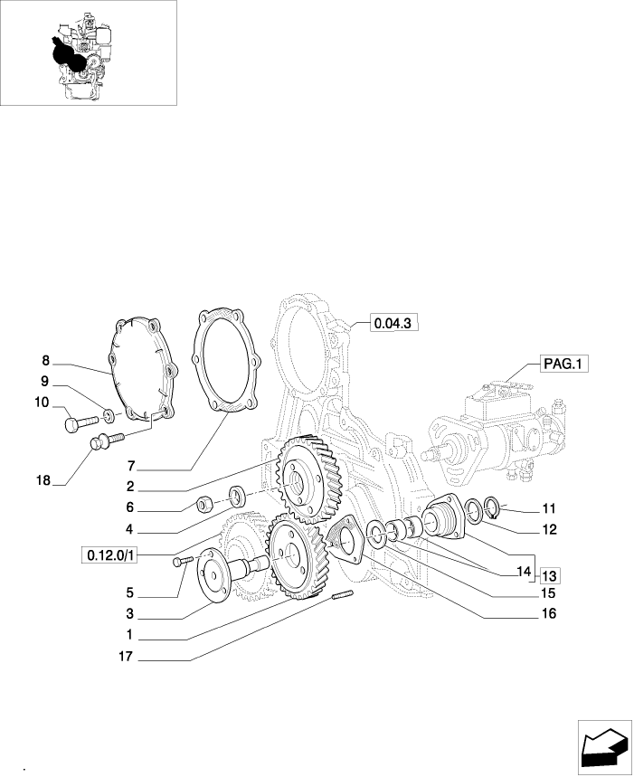 0.14.0/01(02) FUEL INJECTION PUMP DRIVE GEARS & TIMING COVER