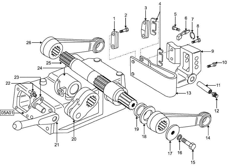 05F02 SHAFT AND IDLER UNIT