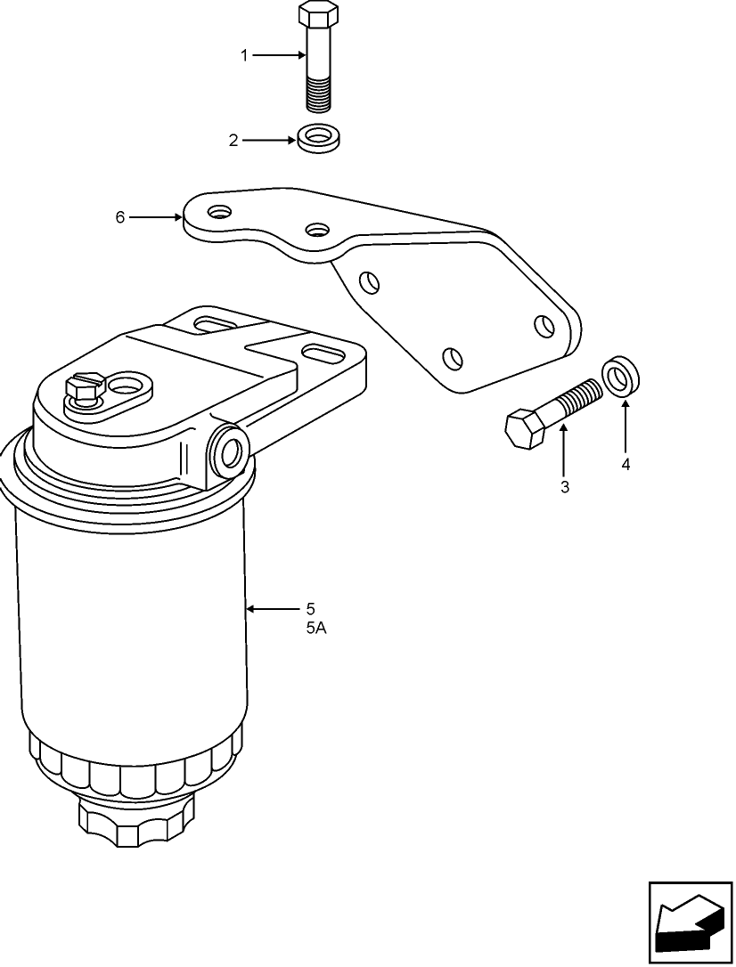 06Q24 FUEL FILTER MOUNTING 3 AND 4 CYLINDERS (ENGINE TIER 2)