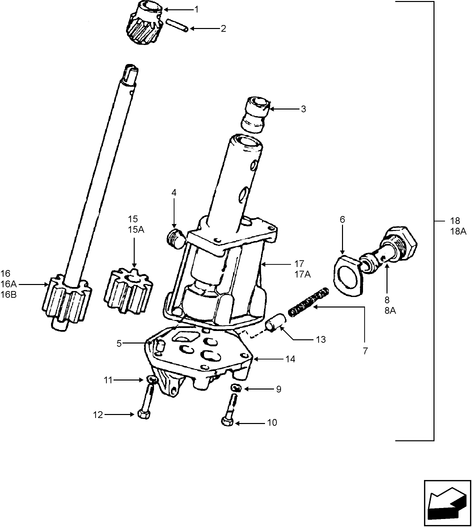 06Q30 OIL PUMP COMPONENTS 3 AND 4 CYLINDERS (ENGINE TIER 2)