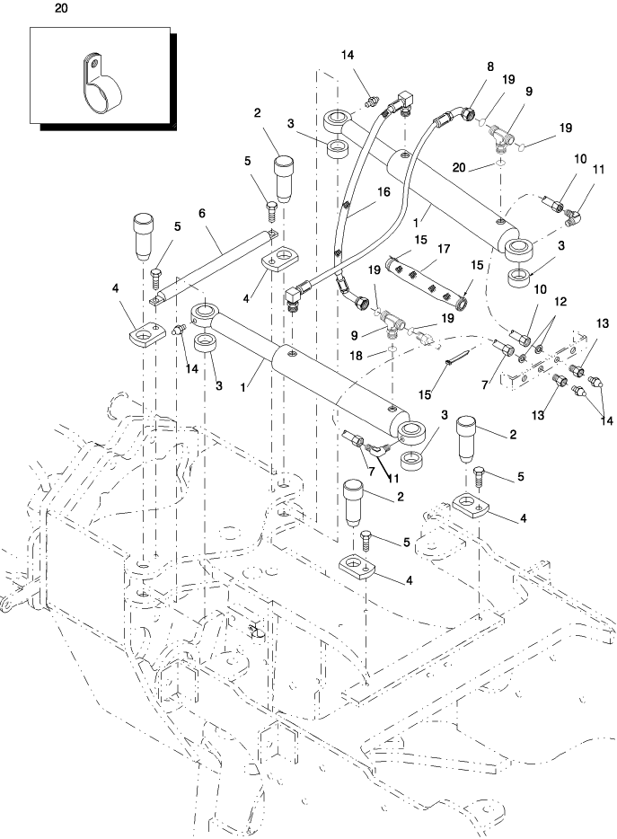 03C04 STEERING CYLINDERS TO FRONT & REAR FRAME