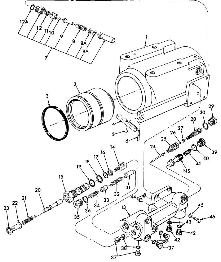 05J03(A) HYDRAULIC LIFT CYLINDER ASSEMBLY - TW5, TW15, TW25, TW35 (3-85/2-90)