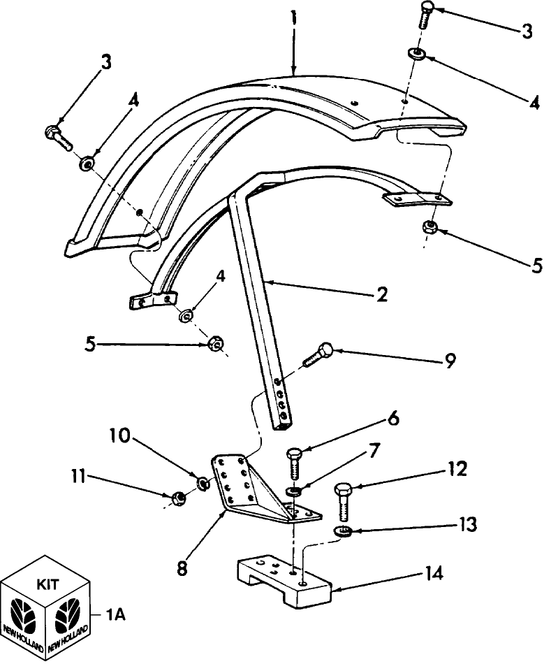 14E01 FRONT FENDERS - 7910, 8210, TW5, TW15, TW25, TW35, 8530, 8630, 8730, 8830 (82/2-87)