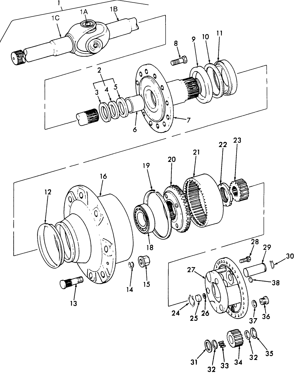 03N01 HUB CARRIER & PLANETARY DRIVE ASSEMBLY (FWD) (APL-3054) - TW35 (83/4-84)