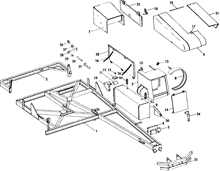 037 CHASSIS, BUMPER, HOUSINGS & TWINE BOX, 1282