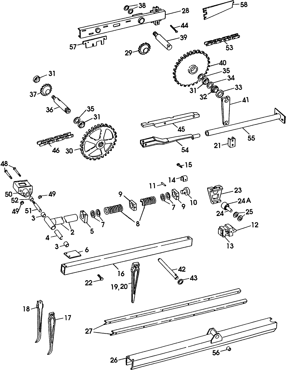 017 TINE BAR & TINE BAR DRIVE - 283 & 1283