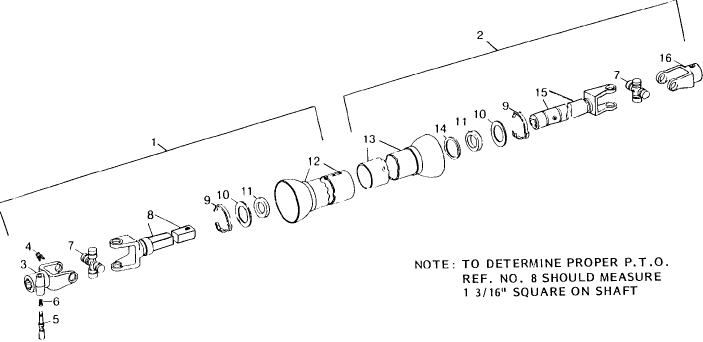 008 FRONT PTO ASSEMBLY, 1-3/16" SQUARE SHAFT