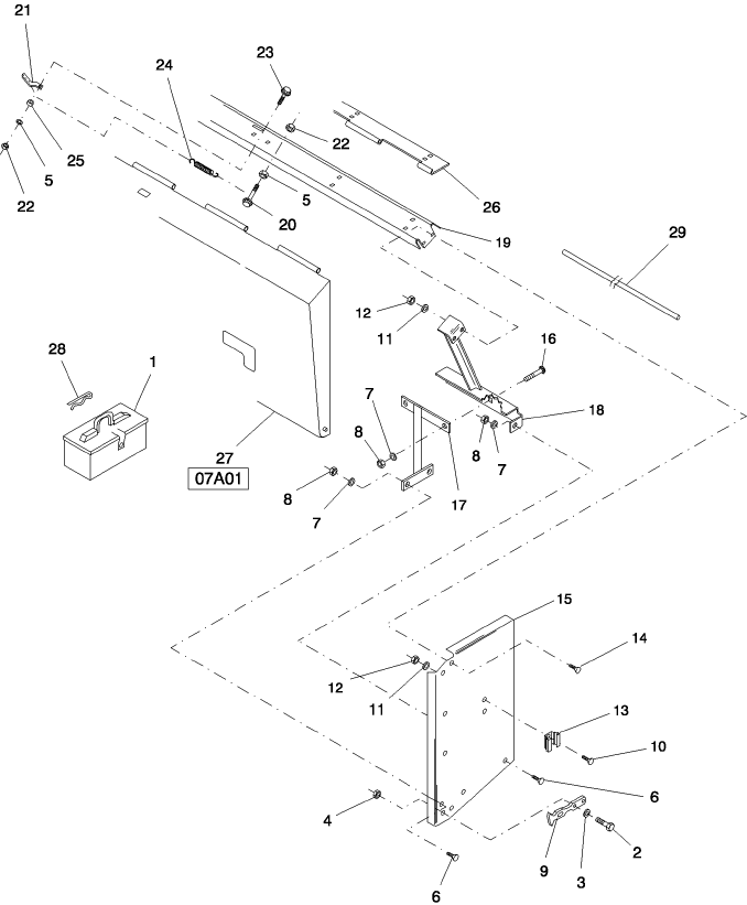 07A03 SHIELDING, LH FRONT & TOOL BOX