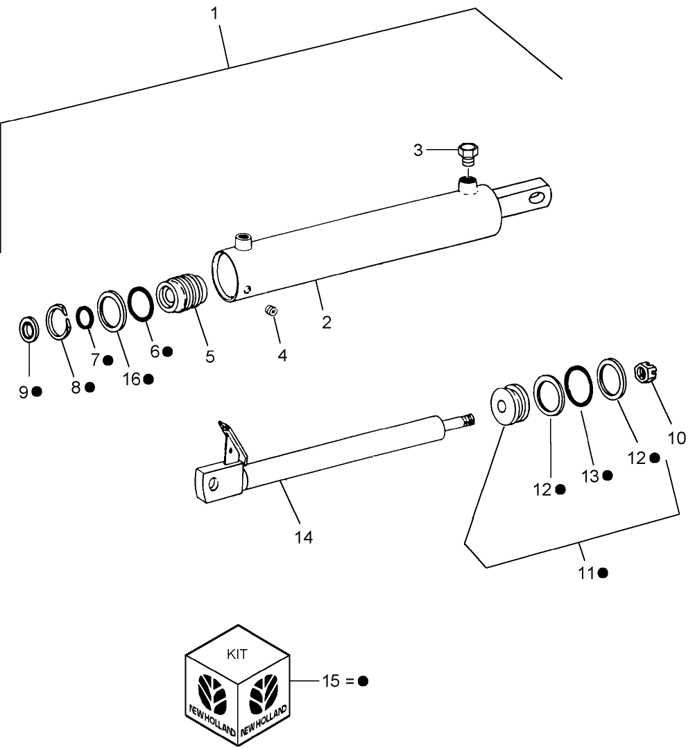 024 HYDRAULIC CYLINDER, TAILGATE LIFT