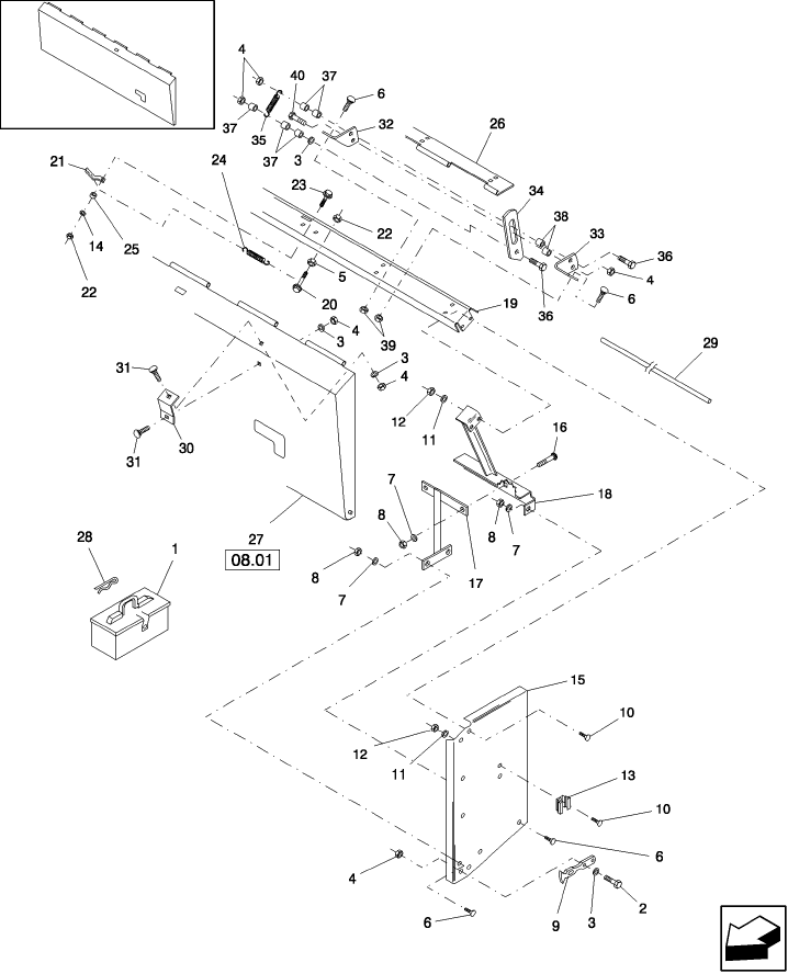 08.03 SHIELDING, LH FRONT & TOOL BOX