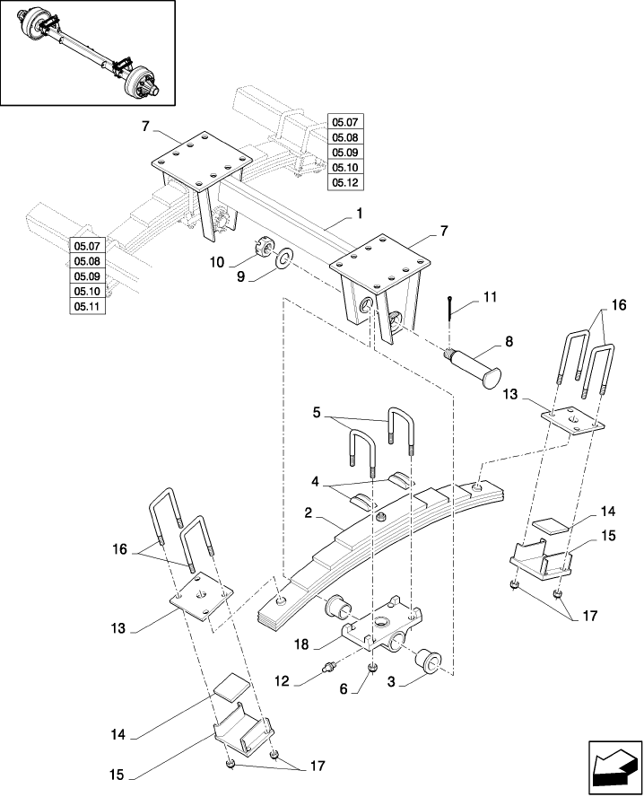 05.06(01) TANDEM AXLE - SUSPENSION AND TUBE