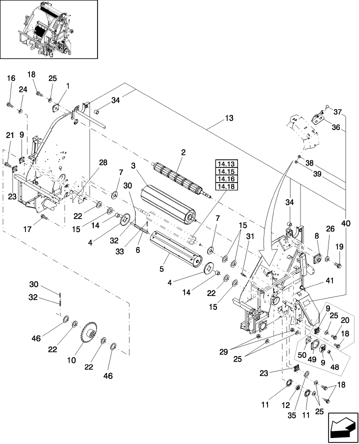 14.11(2) MAIN FRAME & ROLLS, STUFFER FEEDER