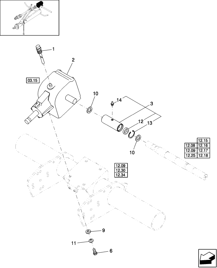 03.10 GEARBOX, MOUNTING, 540 RPM