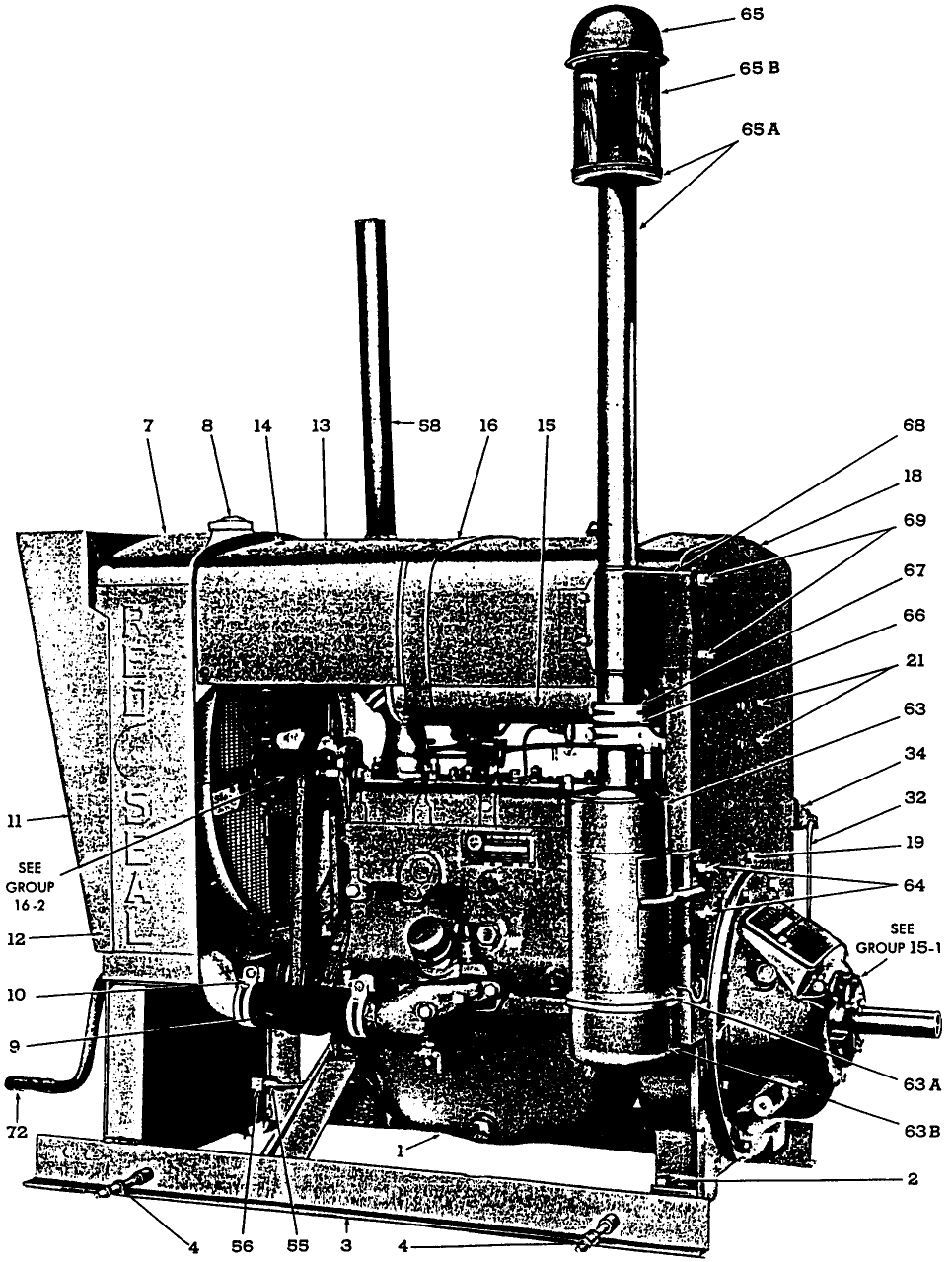 026 POWER UNIT, FRONT VIEW, 16-1,16-2