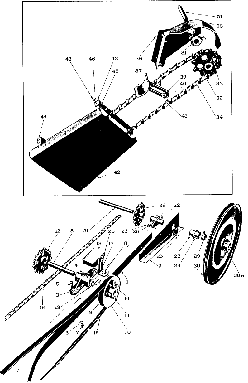 004 REEL SUPPORT BRACE, DRIVE & COUNTERSHAFT - 16-23,16-23A,16-24,16-2 A, 16-37 & 16-38